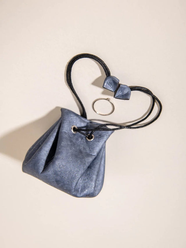 Porto Jewelry Travel Pouch in Grey - Veneka-Sustainable-Ethical-Bag-Tiradia Cork Drop Ship