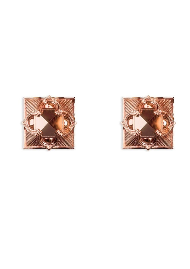 Pyramid Stud Earrings in Rose - Veneka-Sustainable-Ethical-Jewelry-Astor & Orion Drop Ship