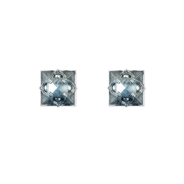 Pyramid Stud Earrings in Silver - Veneka-Sustainable-Ethical-Stud Earring-Astor & Orion Drop Ship