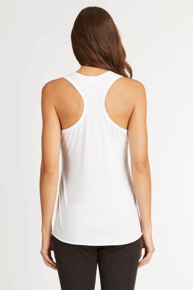 Racer Back Tank in White - Veneka-Sustainable-Ethical-Tops-Indigenous Drop Ship