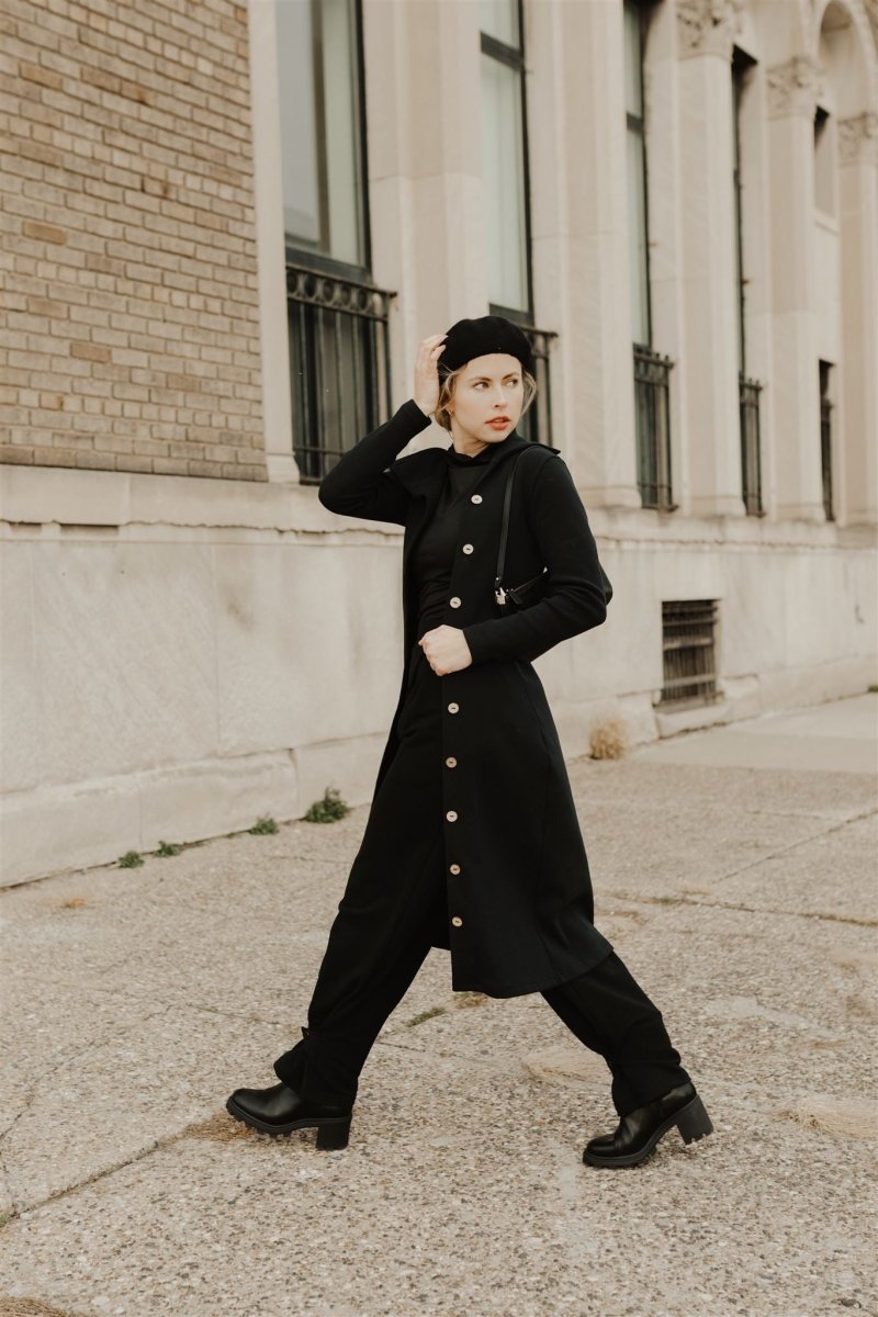 Rachel Cardigan Dress in Black – Veneka