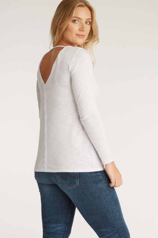 Reversible V Back Top in White - Veneka-Sustainable-Ethical-Tops-Indigenous Drop Ship