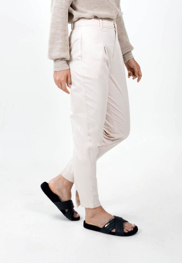 Salo QVD Tapered Trousers in Egret - Veneka-Sustainable-Ethical-Bottoms-1 People Drop Ship