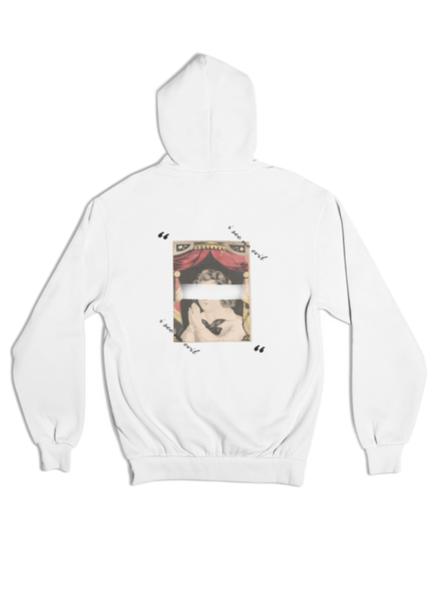 See No Evil Unisex Hoodie in White - Veneka-Sustainable-Ethical-Tops-J&R Artisan Fashion Drop Ship