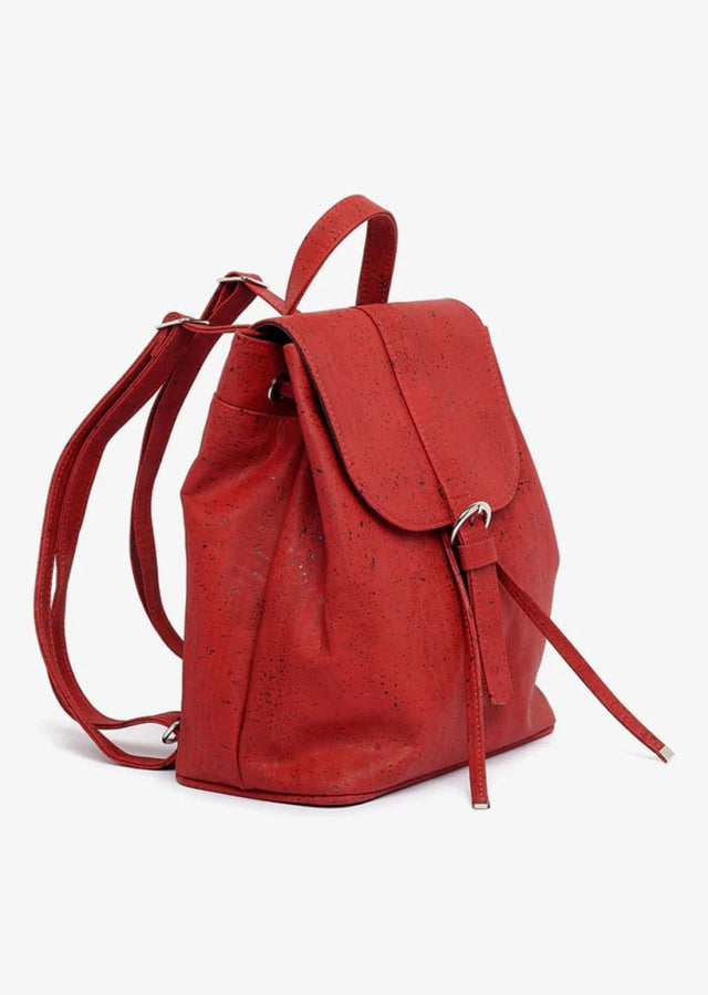 Signature Backpack in Red - Veneka-Sustainable-Ethical-Bag-Tiradia Cork Drop Ship