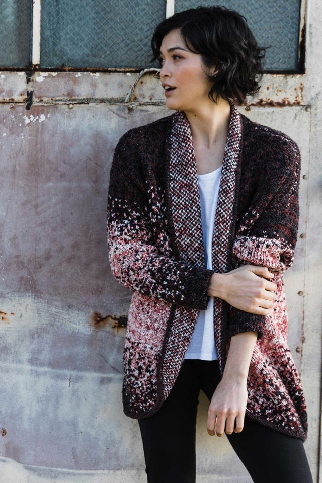 Speckled Open Front Cardigan in Cherry Mix - Veneka-Sustainable-Ethical-Jackets-Indigenous Drop Ship