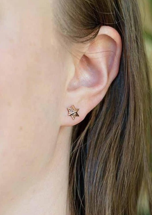 Star Stud Earrings in Rose Gold - Veneka-Sustainable-Ethical-Jewelry-Astor & Orion Drop Ship