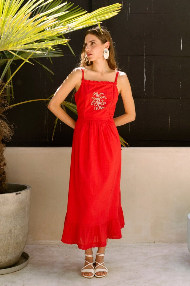 Strap Dress in Rose - Veneka-Sustainable-Ethical-Dresses-Em & Shi Drop Ship