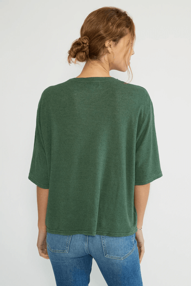 Sylvie Knit Top in Forest - Veneka-Sustainable-Ethical-Tops-Etica Denim Drop Ship