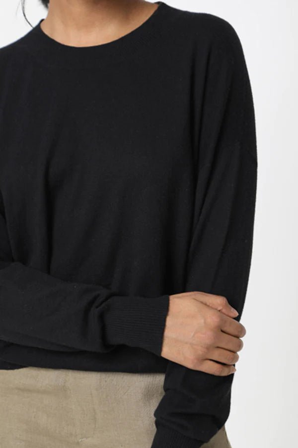 Tahoe Crew Neck Sweater in Black - Veneka-Sustainable-Ethical-Tops-Neu Nomads Drop Ship