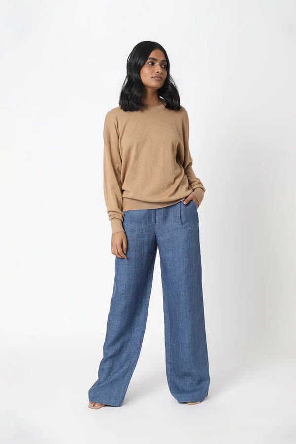 Tahoe Crew Neck Sweater in Camel - Veneka-Sustainable-Ethical-Tops-Neu Nomads Drop Ship