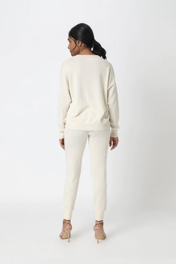 Tahoe Crew Neck Sweater in Ivory - Veneka-Sustainable-Ethical-Tops-Neu Nomads Drop Ship