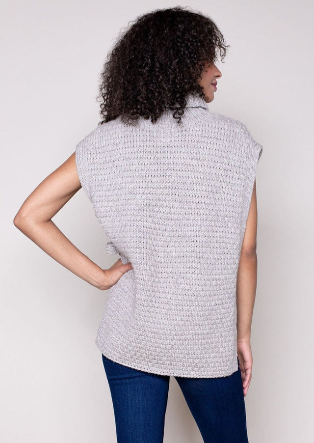 Textured Vest in Light Gray - Veneka-Sustainable-Ethical-Jackets-Indigenous Drop Ship