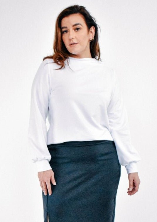 The Comfy Blouse in White - Veneka-Sustainable-Ethical-Tops-Encircled Drop Ship