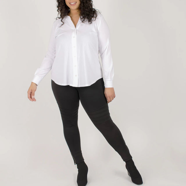 The Comfy Button-Up Shirt in White - Veneka-Sustainable-Ethical--Encircled Drop Ship Correct