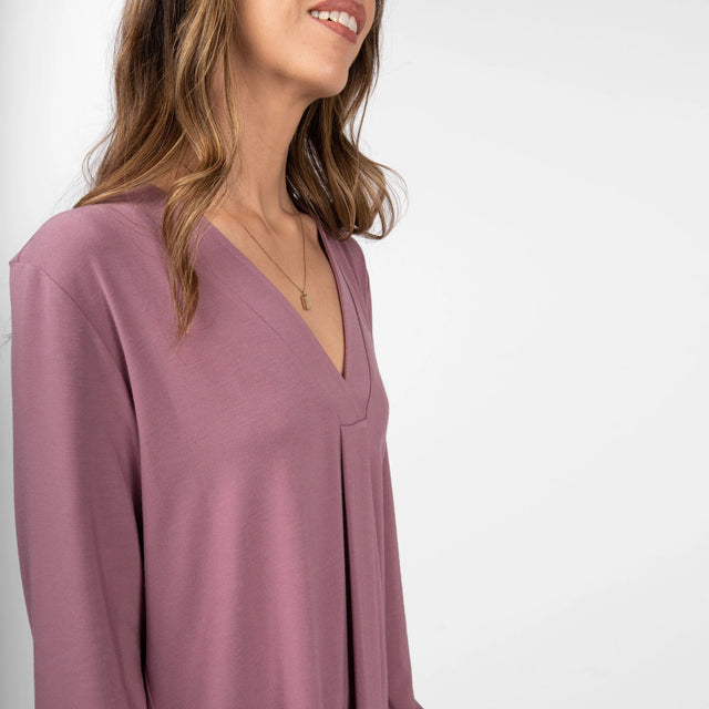The Comfy Dress Shirt in Ginger Mauve - Veneka-Sustainable-Ethical-Tops-Encircled Drop Ship