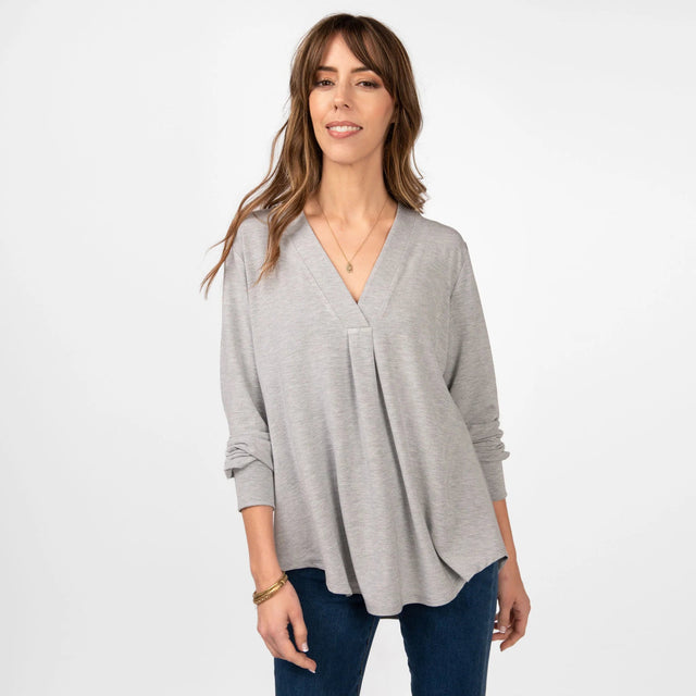 The Comfy Dress Shirt in Light Heathered Grey - Veneka-Sustainable-Ethical-Tops-Encircled Drop Ship