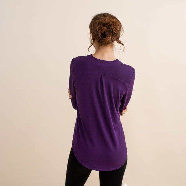 The Comfy Dress Shirt in Plum Purple - Veneka-Sustainable-Ethical-Tops-Encircled Drop Ship