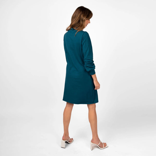The Comfy Puff Sleeve Dress in Sapphire Blue - Final Sale - Veneka-Sustainable-Ethical-Dresses-Encircled Drop Ship