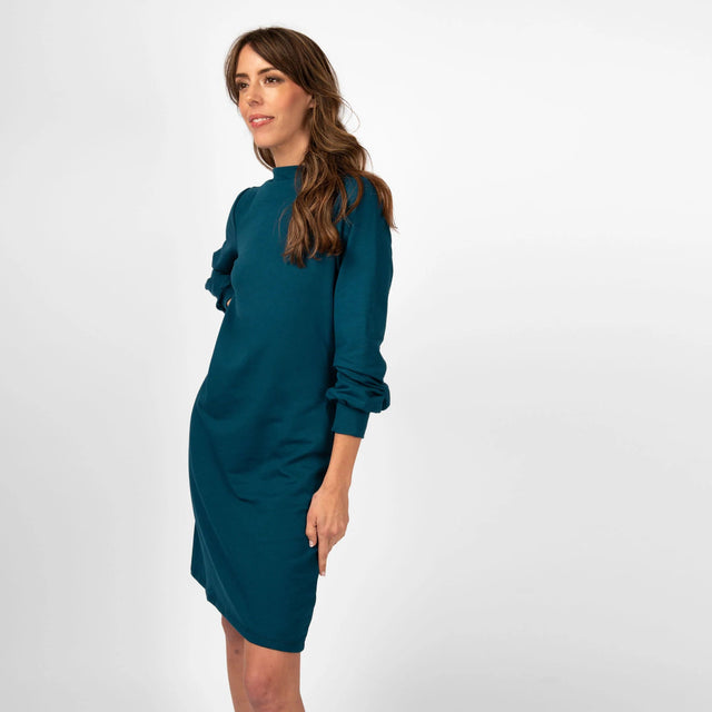 The Comfy Puff Sleeve Dress in Sapphire Blue - Final Sale Veneka The Comfy Puff Sleeve Dress in Sapphire Blue - Final Sale Veneka