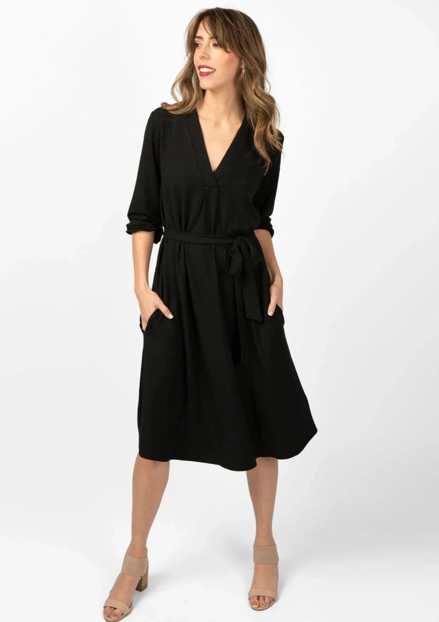 The Comfy Shirt Dress in Black - Final Sale - Veneka-Sustainable-Ethical-Dresses-Encircled Drop Ship