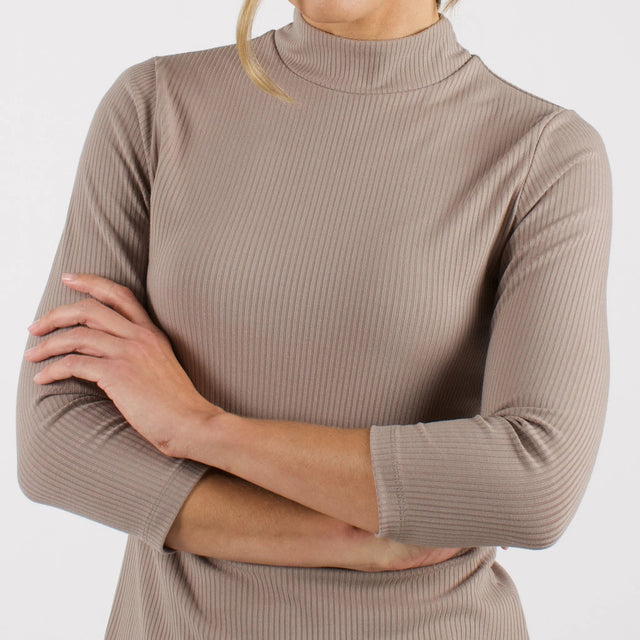 The Dressy Mock Neck Top in Black - Veneka-Sustainable-Ethical-Tops-Encircled Drop Ship Correct