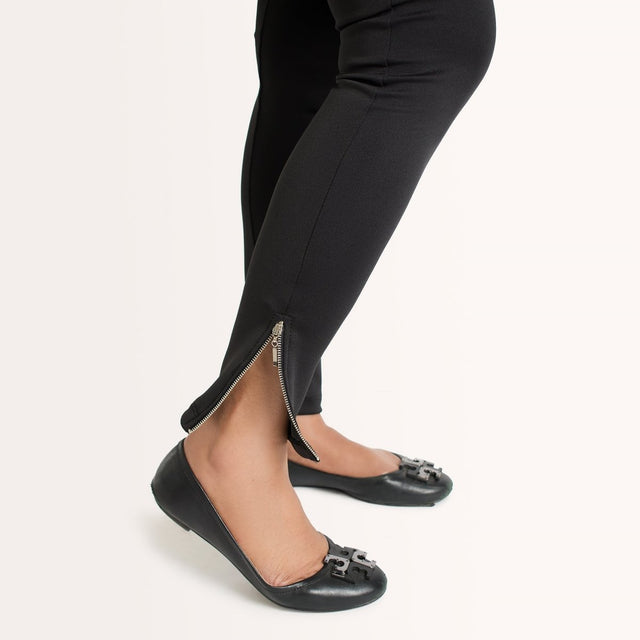 The Dressy Moto Legging in Black - Veneka-Sustainable-Ethical-Bottoms-Encircled Drop Ship Correct