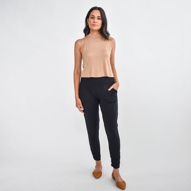 The Dressy Sweatpant in Black - Veneka-Sustainable-Ethical-Bottoms-Encircled Drop Ship