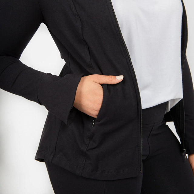 The Dressy Track Jacket in Graphite - Final Sale - Veneka-Sustainable-Ethical-Jackets-Encircled Drop Ship