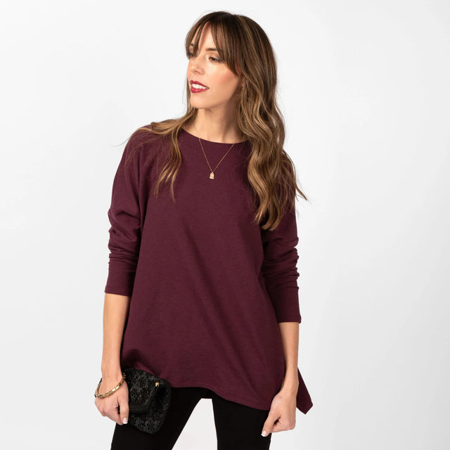 The Dressy Tunic in Deep Berry - Veneka-Sustainable-Ethical-Tops-Encircled Drop Ship