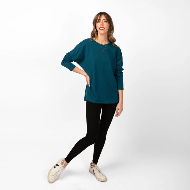 The Dressy Tunic in Sapphire Blue - Veneka-Sustainable-Ethical-Tops-Encircled Drop Ship