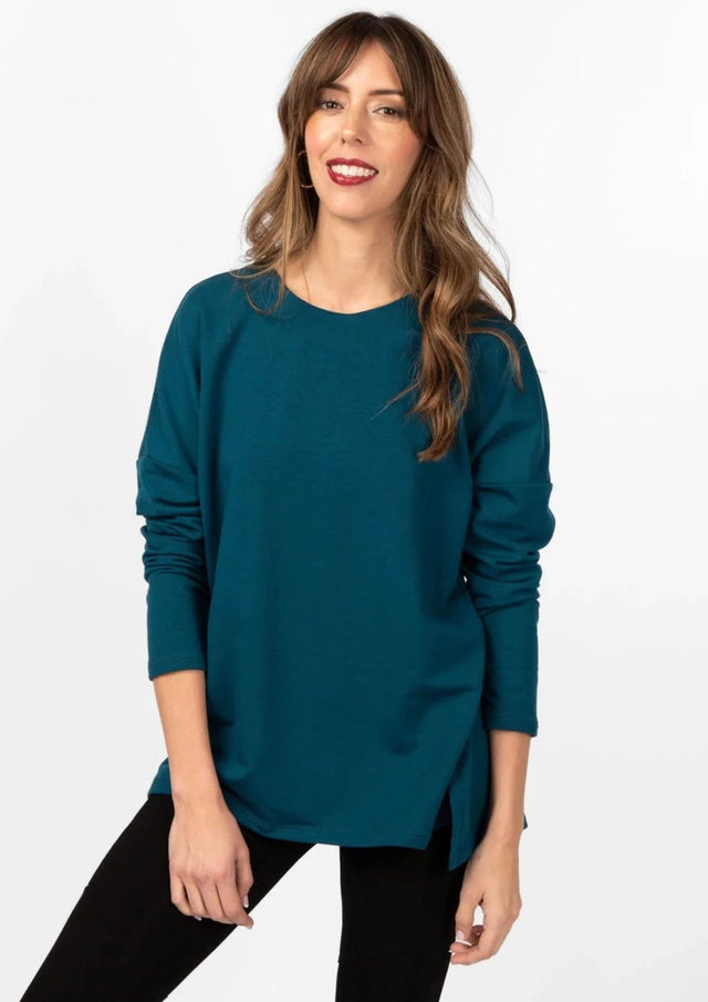 The Dressy Tunic in Sapphire Blue - Veneka-Sustainable-Ethical-Tops-Encircled Drop Ship