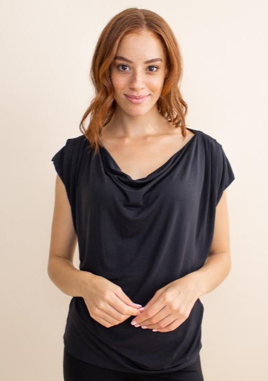 The Evolve Top in Black Modal - Veneka-Sustainable-Ethical-Tops-Encircled Drop Ship