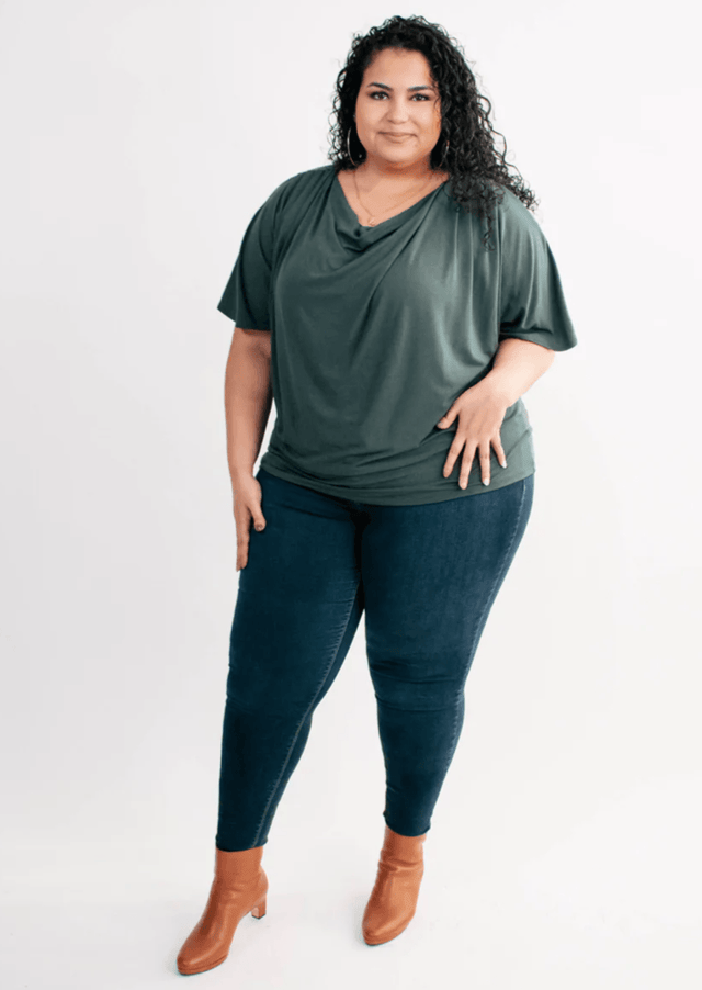The Evolve Top in Forest Green Modal - Veneka-Sustainable-Ethical-Tops-Encircled Drop Ship