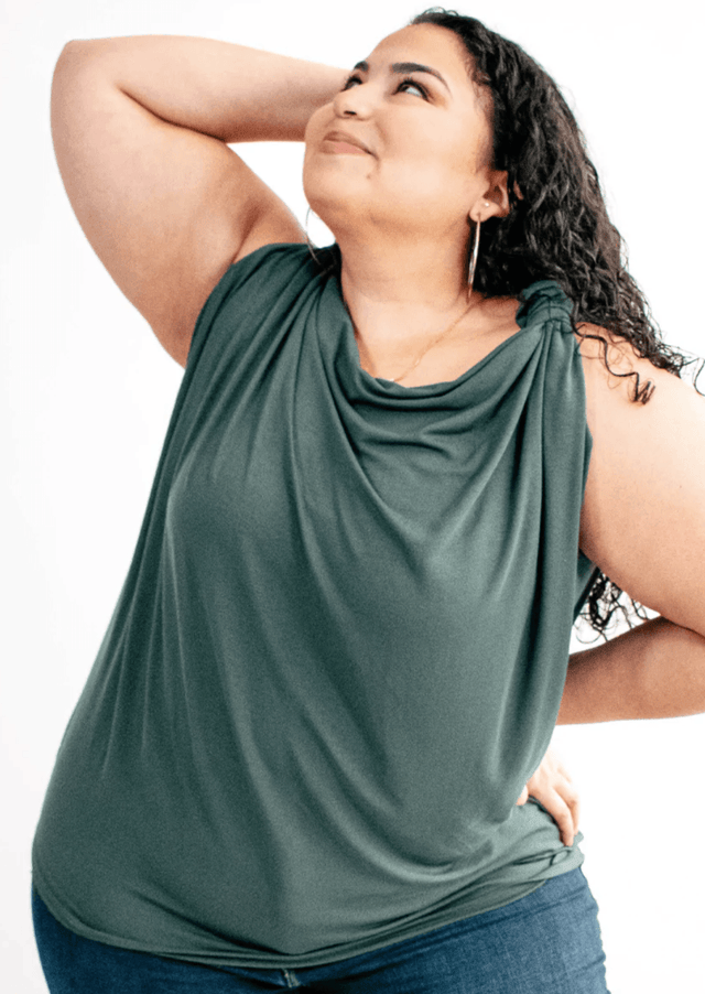 The Evolve Top in Forest Green Modal - Veneka-Sustainable-Ethical-Tops-Encircled Drop Ship