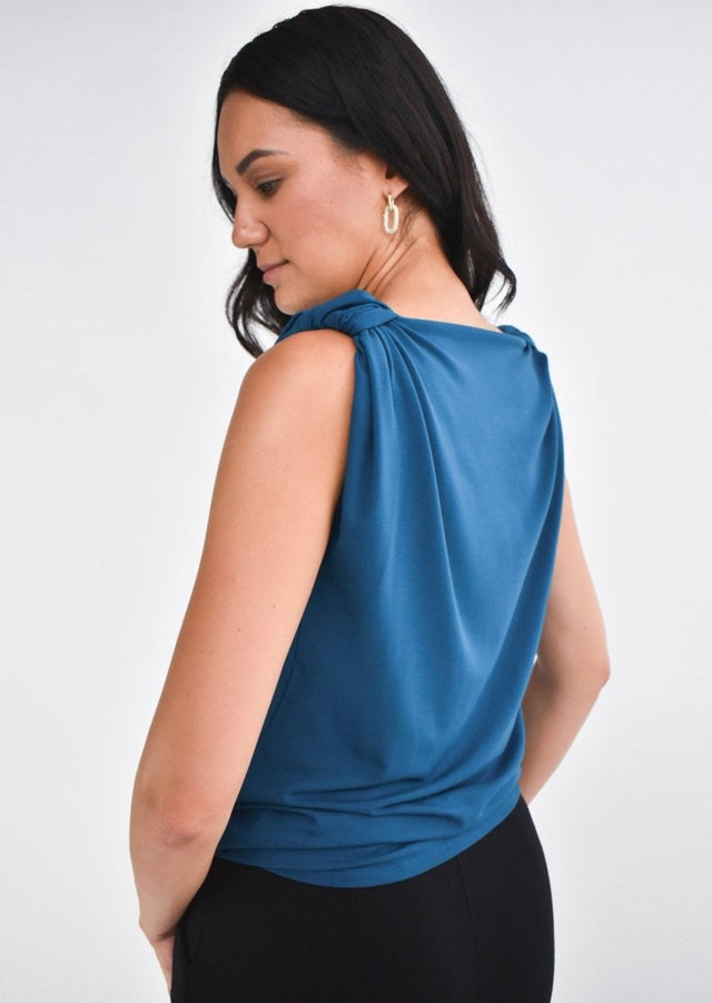 The Evolve Top in Sapphire Modal - Veneka-Sustainable-Ethical-Tops-Encircled Drop Ship