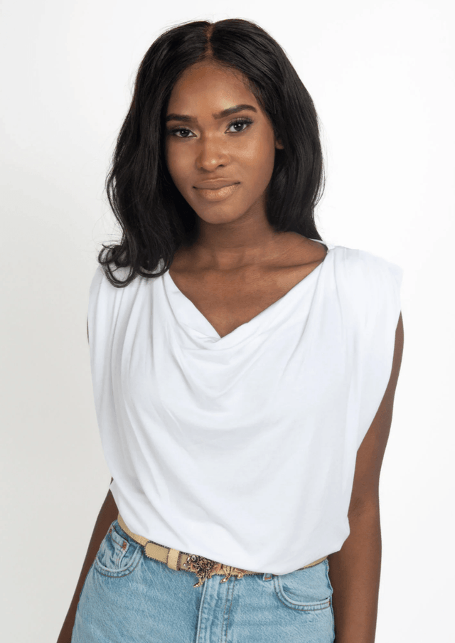 The Evolve Top in White Tencel - Veneka-Sustainable-Ethical-Tops-Encircled Drop Ship