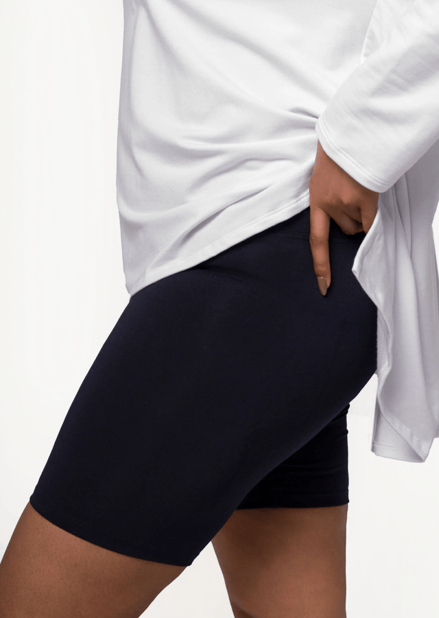 The Fair Bike Shorts in Navy Blue - Final Sale - Veneka-Sustainable-Ethical-Bottoms-Encircled Drop Ship