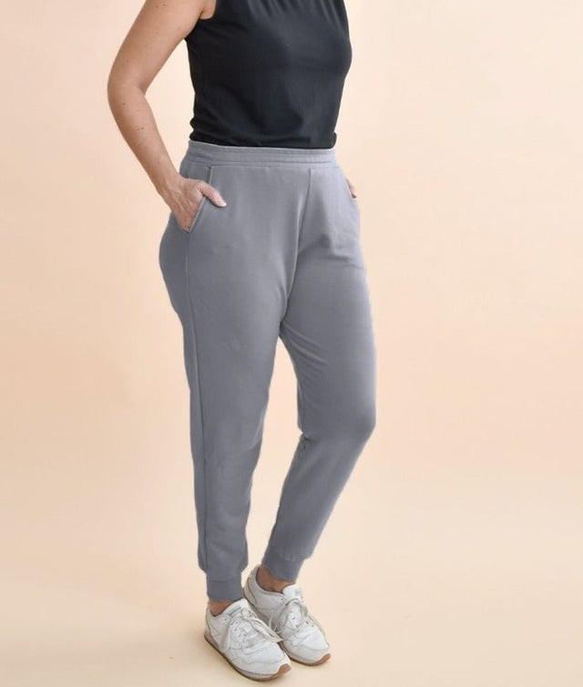 The Fair Cloud Terry Jogger in Fog Grey - Final Sale - Veneka-Sustainable-Ethical-Bottoms-Encircled Drop Ship