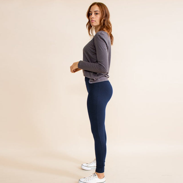 The Fair Legging in Navy Blue - Veneka-Sustainable-Ethical-Bottoms-Encircled Drop Ship
