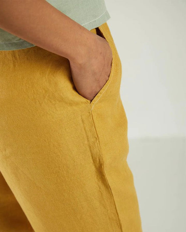 The Goes With Everything Pant in Tuscan Sun - Veneka-Sustainable-Ethical-Bottoms-Reistor Drop Ship
