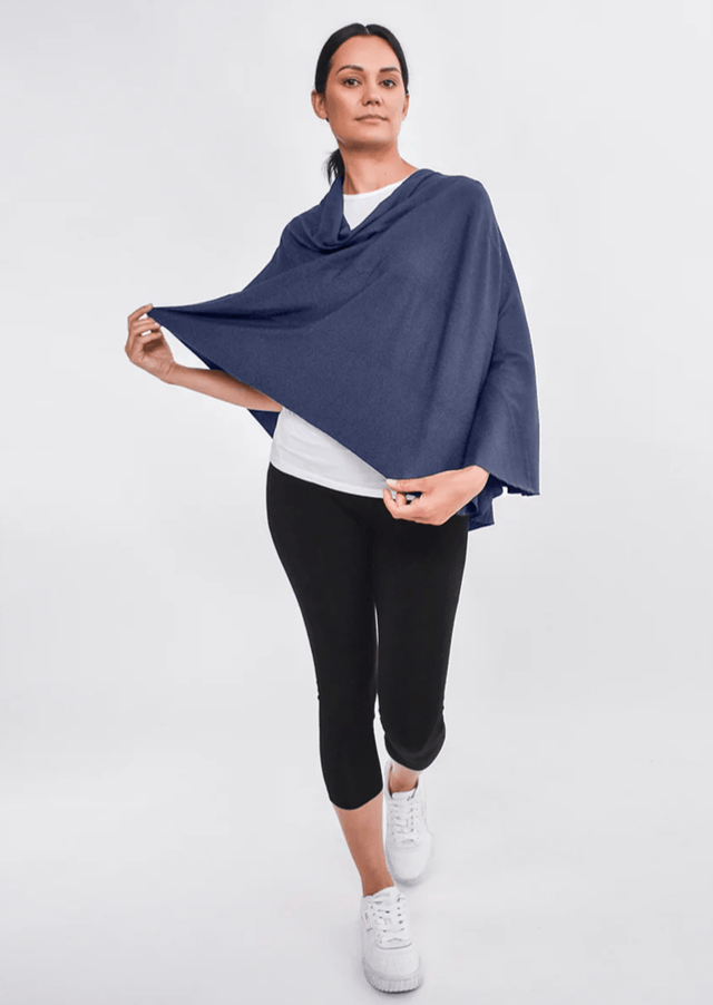 The Renew Shawl in Navy Blue - Veneka-Sustainable-Ethical-Tops-Encircled Drop Ship