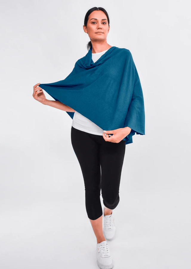 The Renew Shawl in Sapphire Blue - Veneka-Sustainable-Ethical-Tops-Encircled Drop Ship