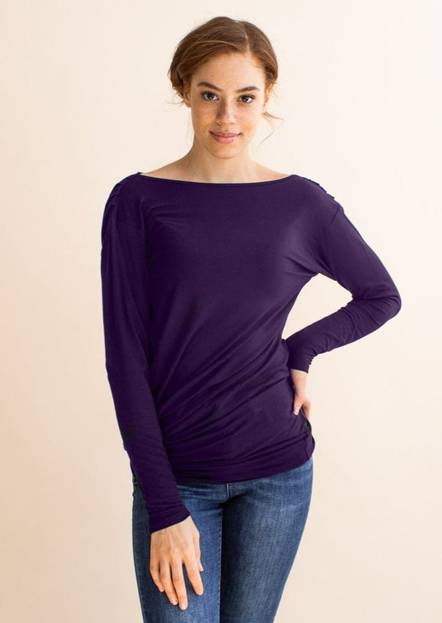 The Revolve Dress / Top in Plum Purple - Final Sale - Veneka-Sustainable-Ethical-Dresses-Encircled Drop Ship