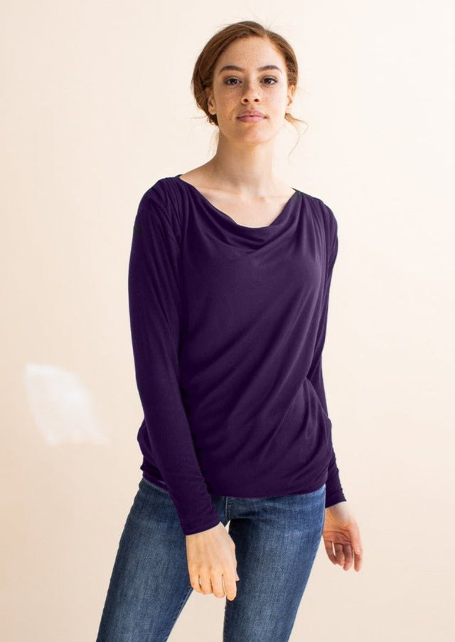 The Revolve Dress / Top in Plum Purple - Final Sale - Veneka-Sustainable-Ethical-Dresses-Encircled Drop Ship