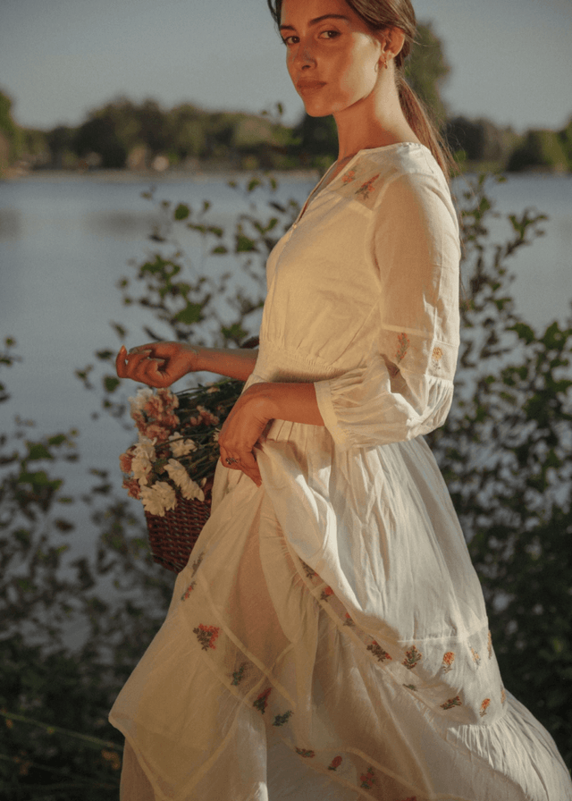 Tiered Dress in Meadow - Veneka-Sustainable-Ethical-Dresses-Em & Shi Drop Ship