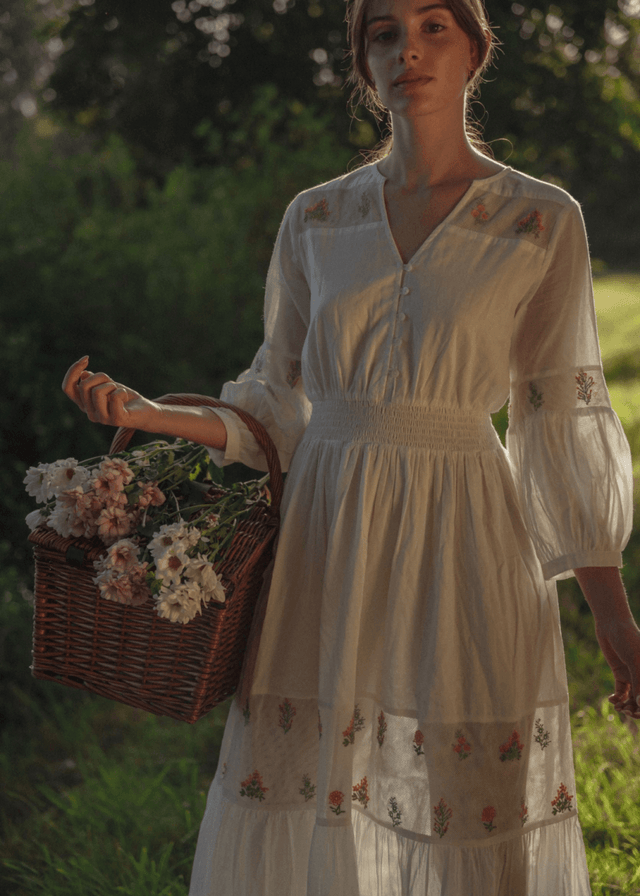 Tiered Dress in Meadow - Veneka-Sustainable-Ethical-Dresses-Em & Shi Drop Ship