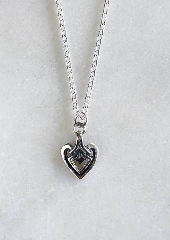 Tiny Heart Charm Necklace in Silver - Veneka-Sustainable-Ethical-Jewelry-Astor & Orion Drop Ship