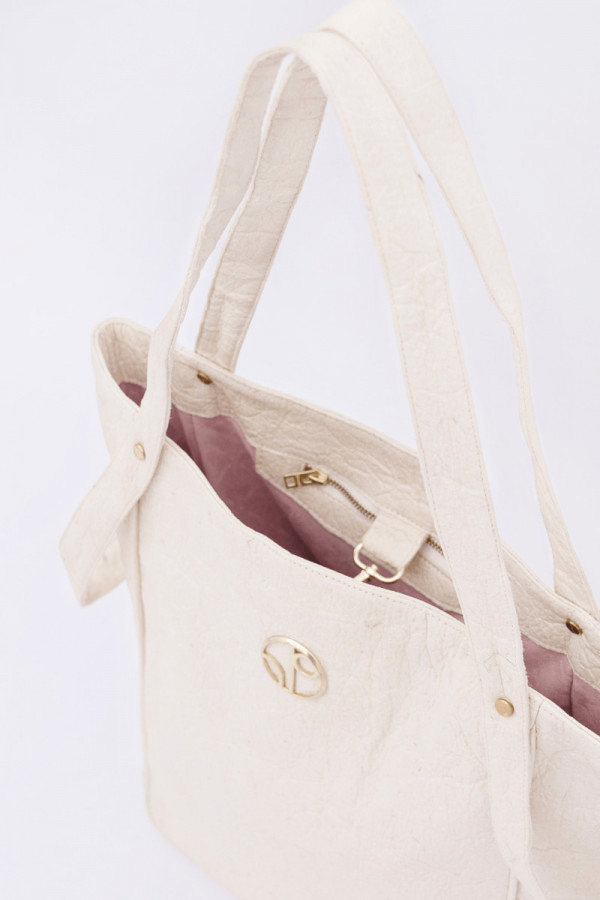 Tokyo NRT Piñatex® Tote Bag in Latte - Veneka-Sustainable-Ethical-Bag-1 People Drop Ship