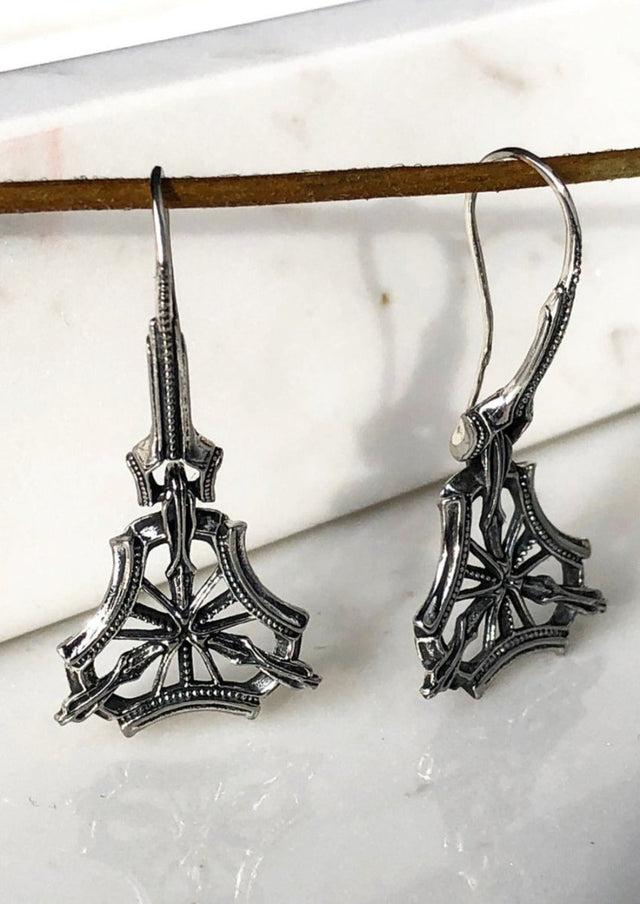 Trinity Drop Earrings in Silver - Veneka-Sustainable-Ethical-Jewelry-Astor & Orion Drop Ship